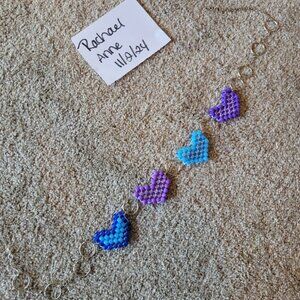 *SOLD* Purple/Blue Kandi Heart Chain Belt - NEW!!